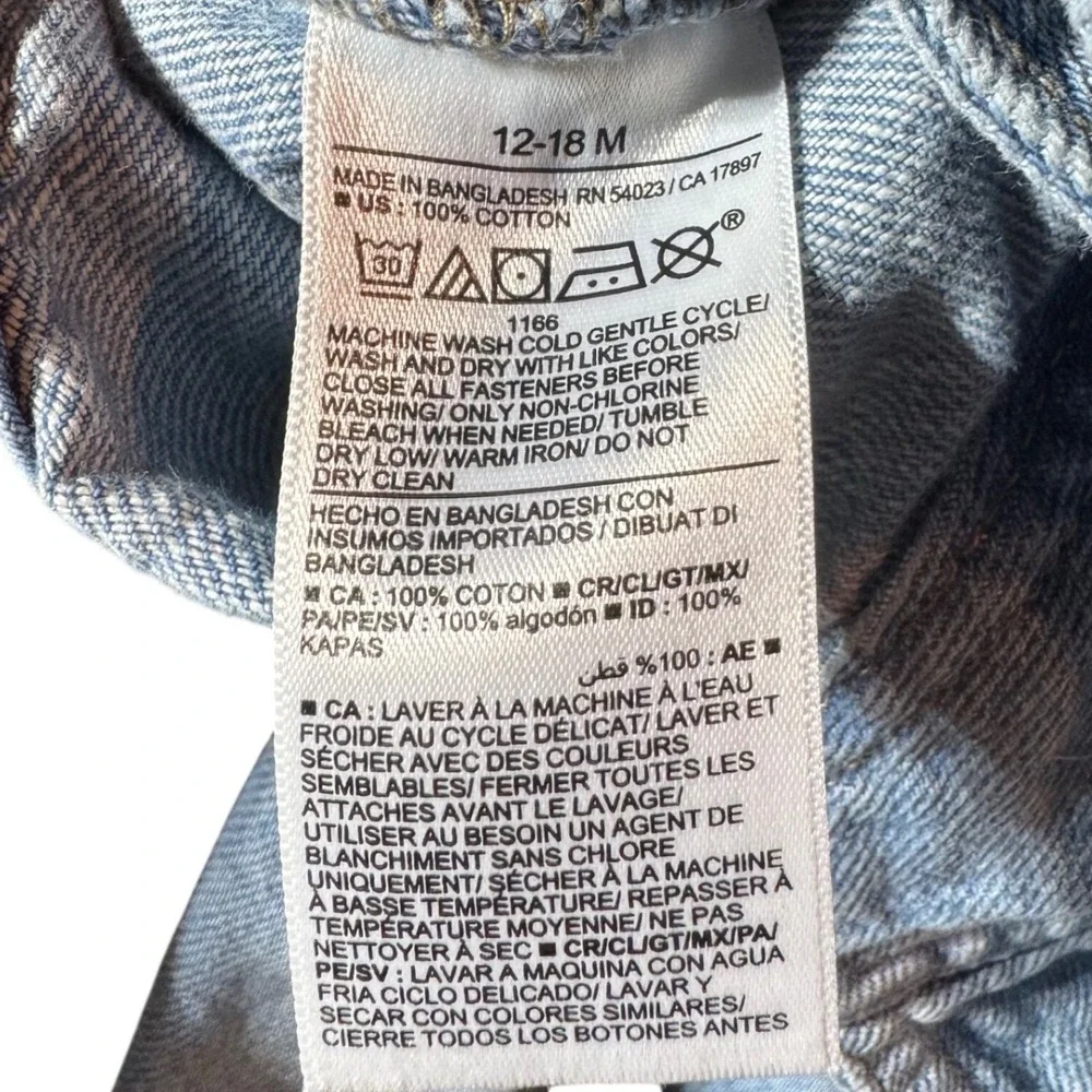Old Navy‎ Workwear Baby 100% Cotton Denim Overalls Unisex BUNDLE 6-12M & 12-18M